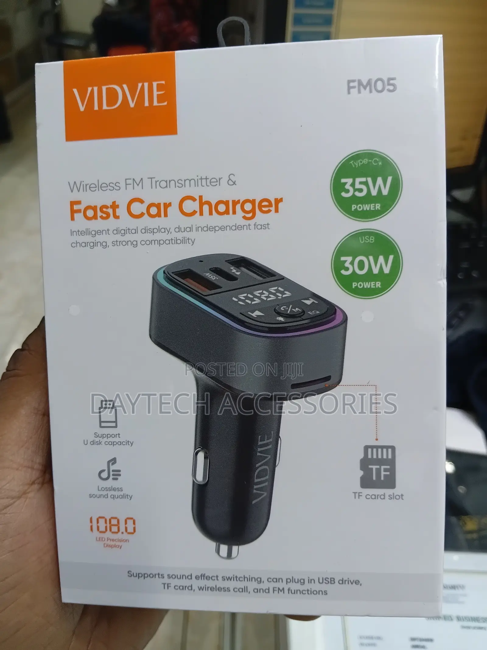 This Is a Vidvie Fm05 Wireless Fm Transmitter and Fast Car Charger.