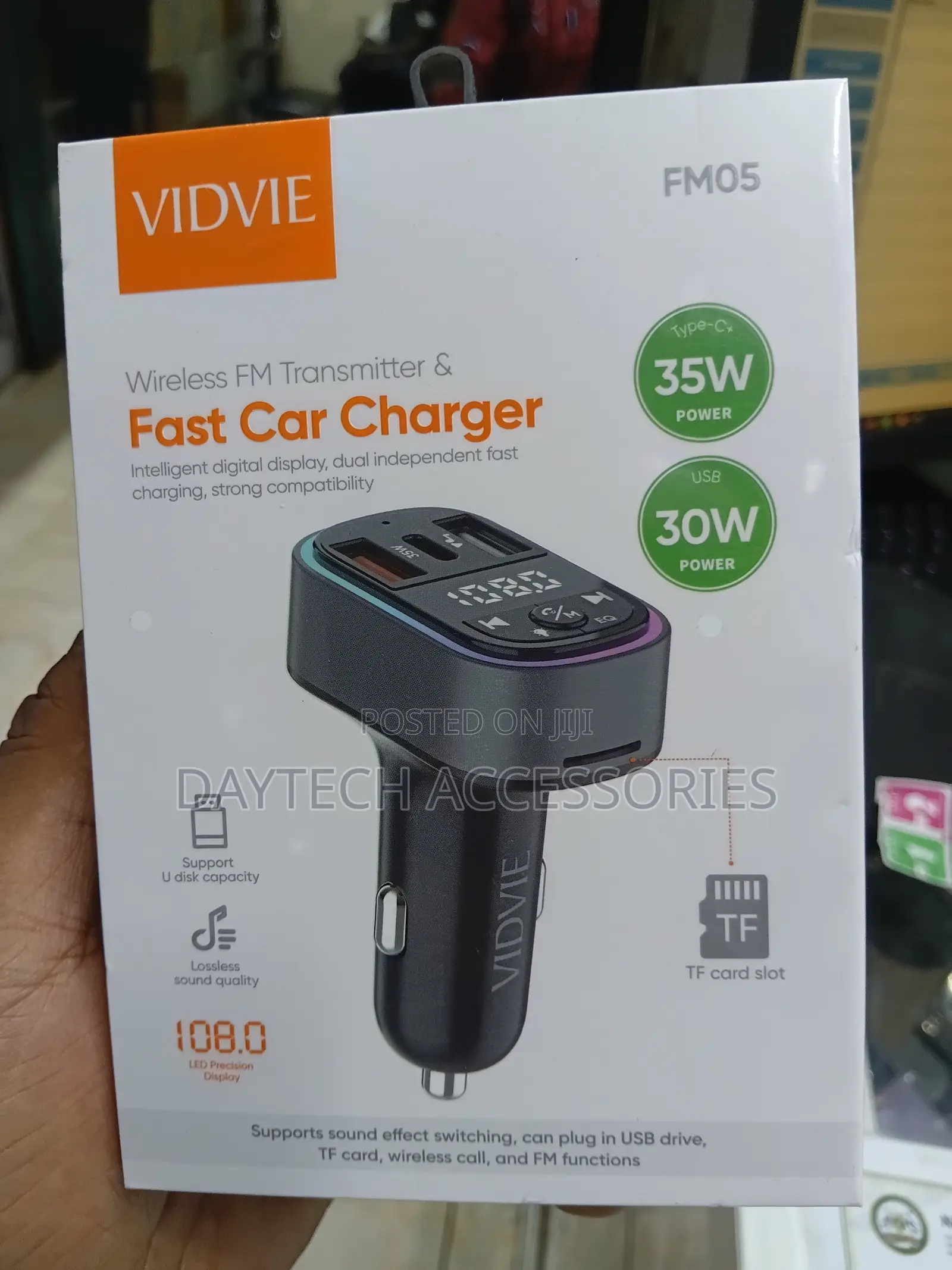 This Is a Vidvie Fm05 Wireless Fm Transmitter and Fast Car Charger.
