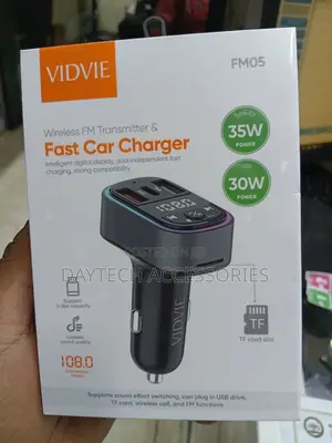 This Is a Vidvie Fm05 Wireless Fm Transmitter and Fast Car Charger.