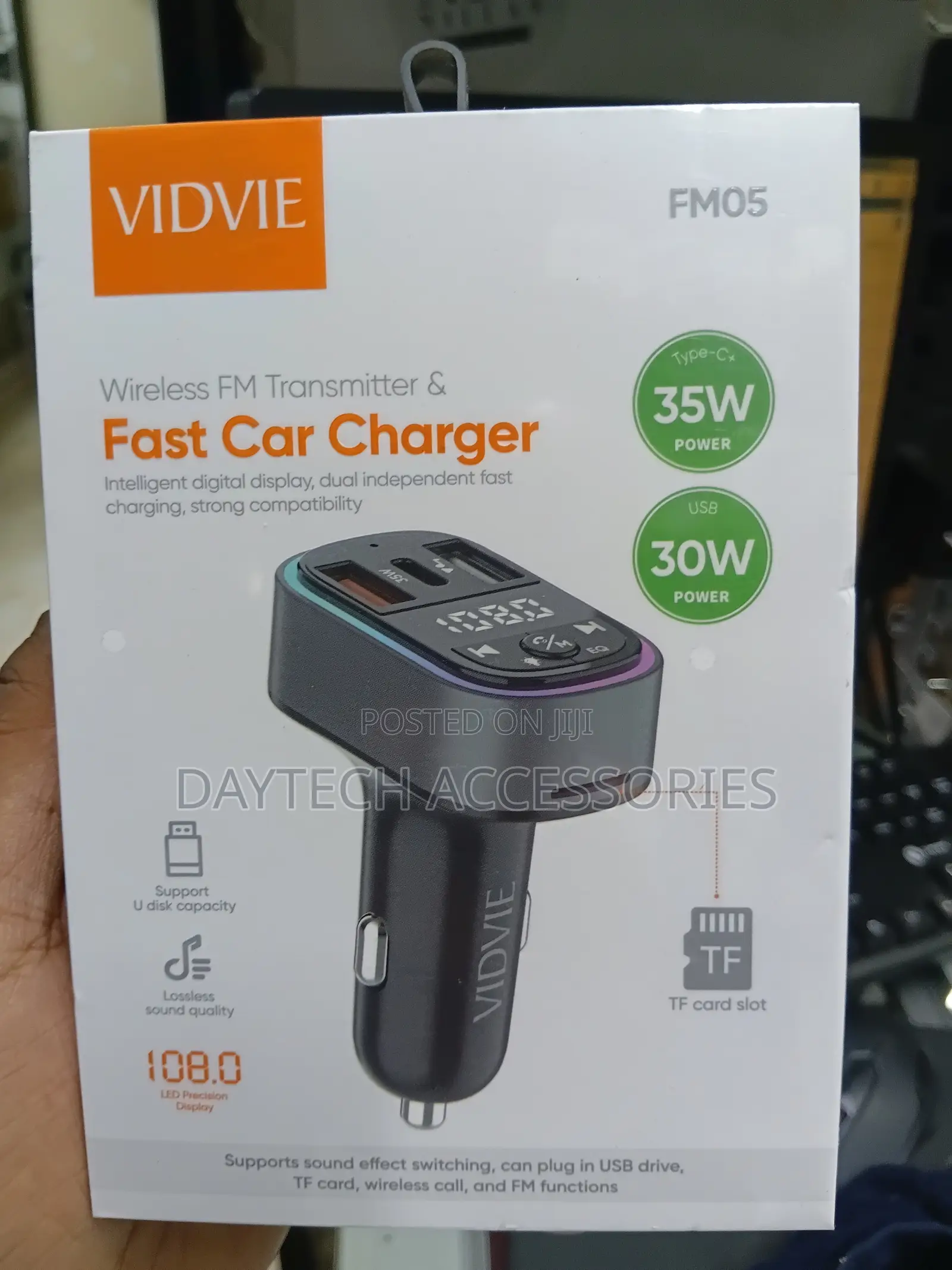 This Is a Vidvie Fm05 Car Charger and Wireless Fm Transmitter.