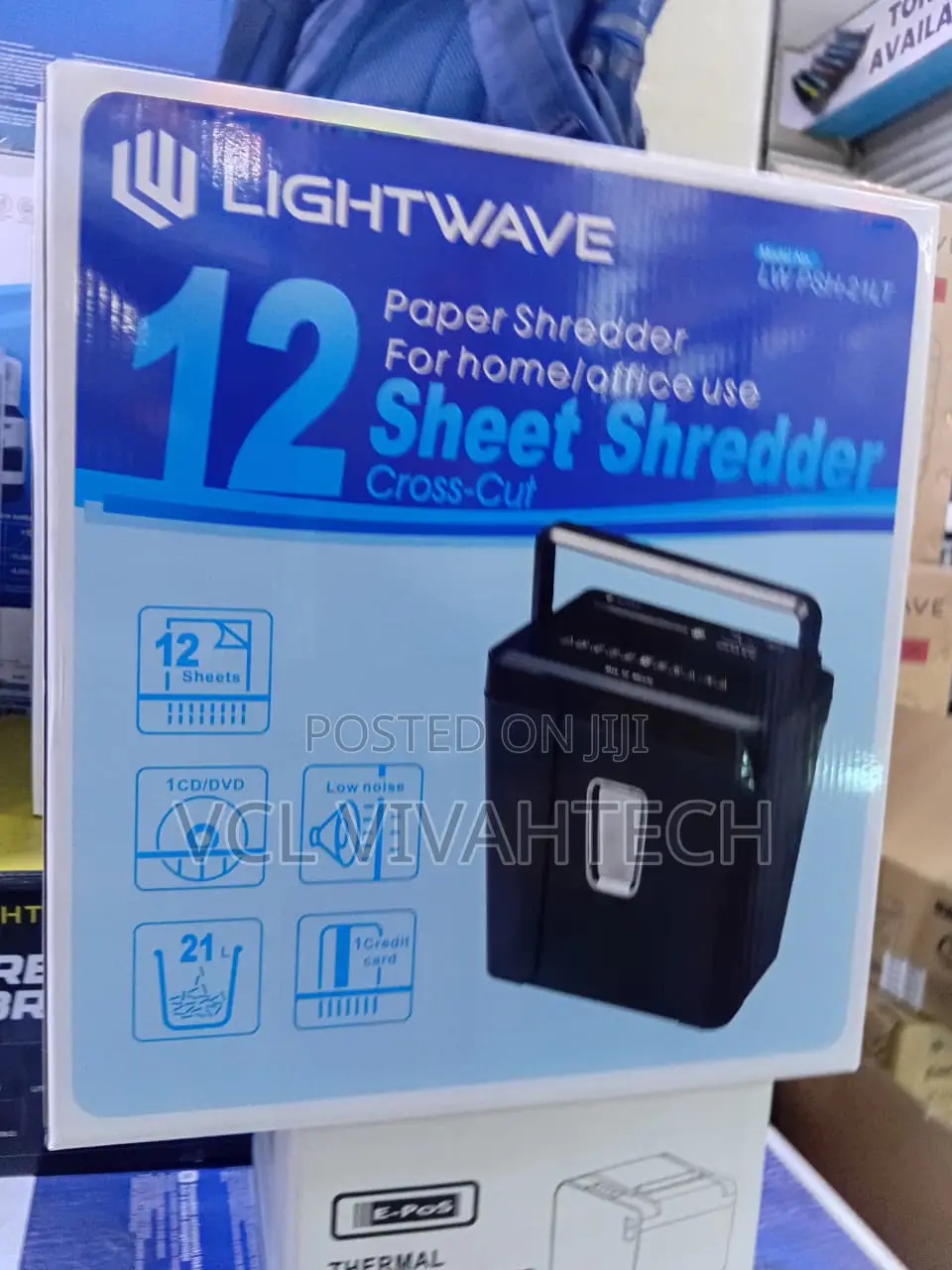 Lightwave Paper Shredder 12 Sheets Cross Cut