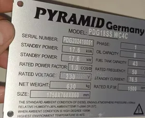 18kva Pyramid Germany Silent Diesel Generator – Heavy Duty