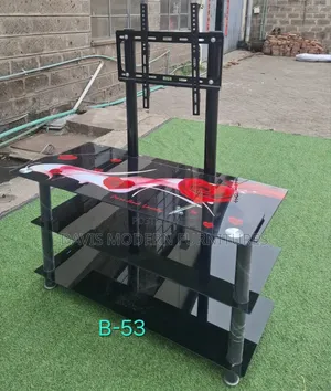 A Black Glass Tv Stand