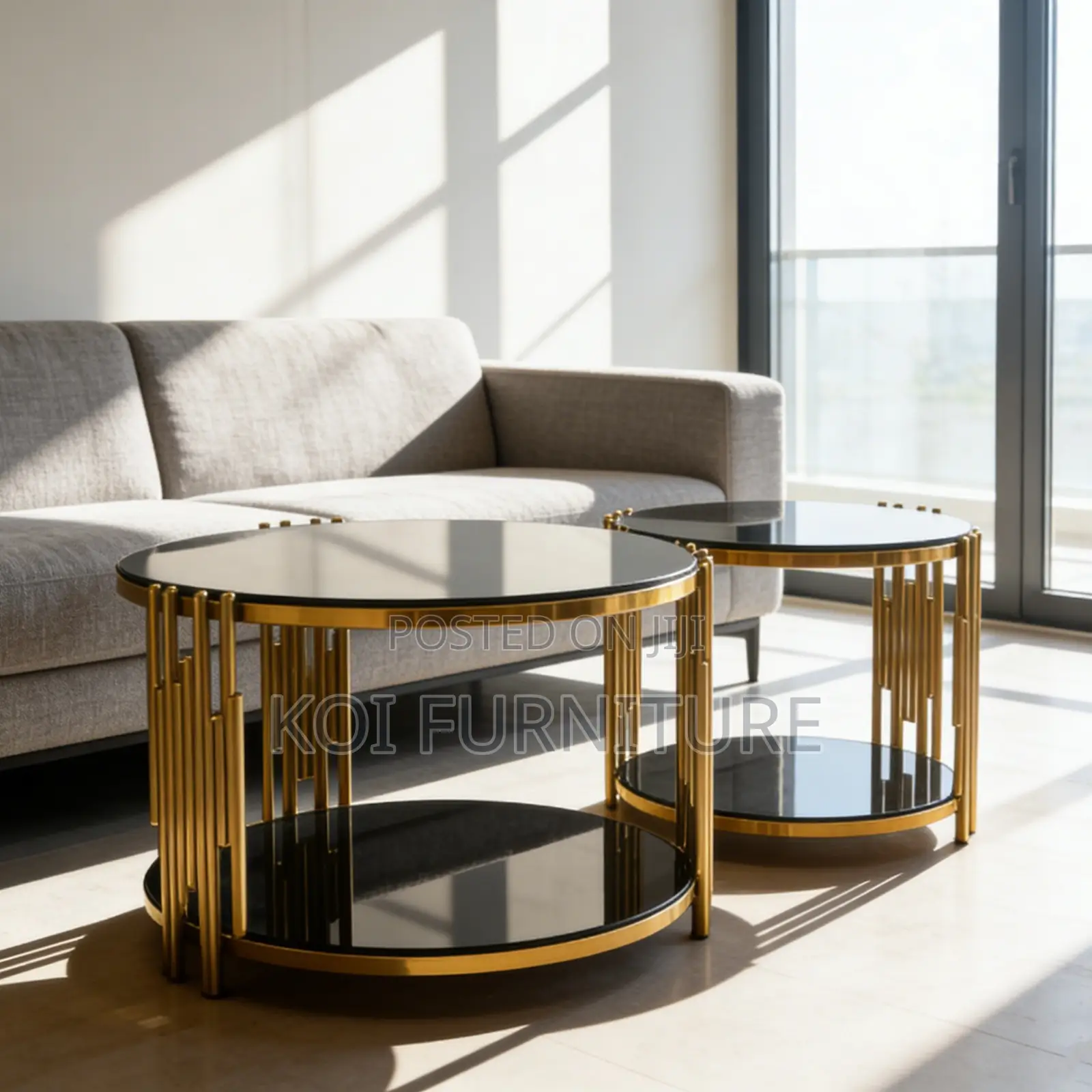 Coffee Table; Modern Nordic Silver Coffee Table