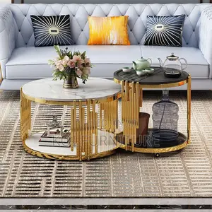 Coffee Table; Modern Nordic Silver Coffee Table