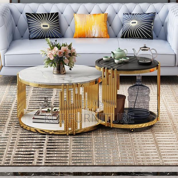 Coffee Table; Modern Nordic Silver Coffee Table - thumbnail 3