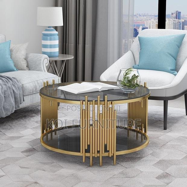 Coffee Table; Modern Nordic Silver Coffee Table - thumbnail 4