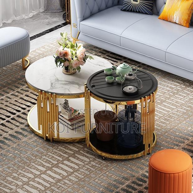 Coffee Table; Modern Nordic Silver Coffee Table - thumbnail 7