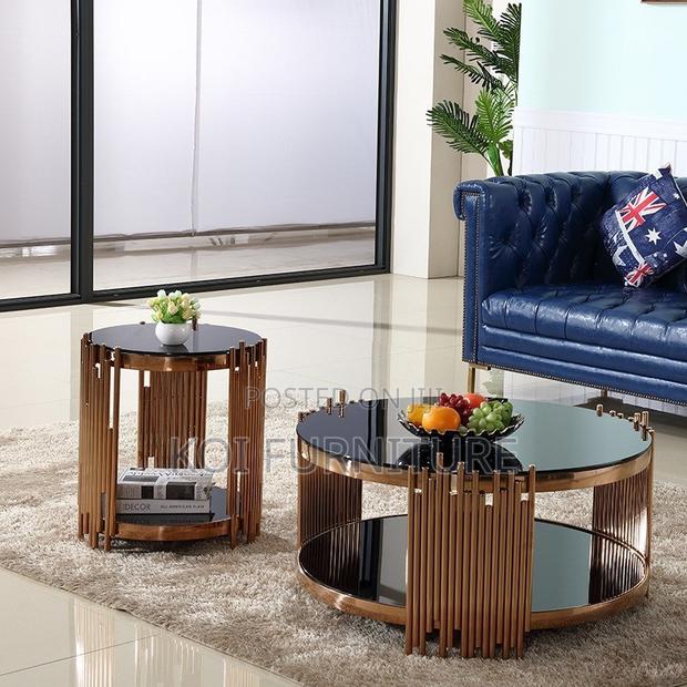 Coffee Table; Modern Nordic Silver Coffee Table - thumbnail 9