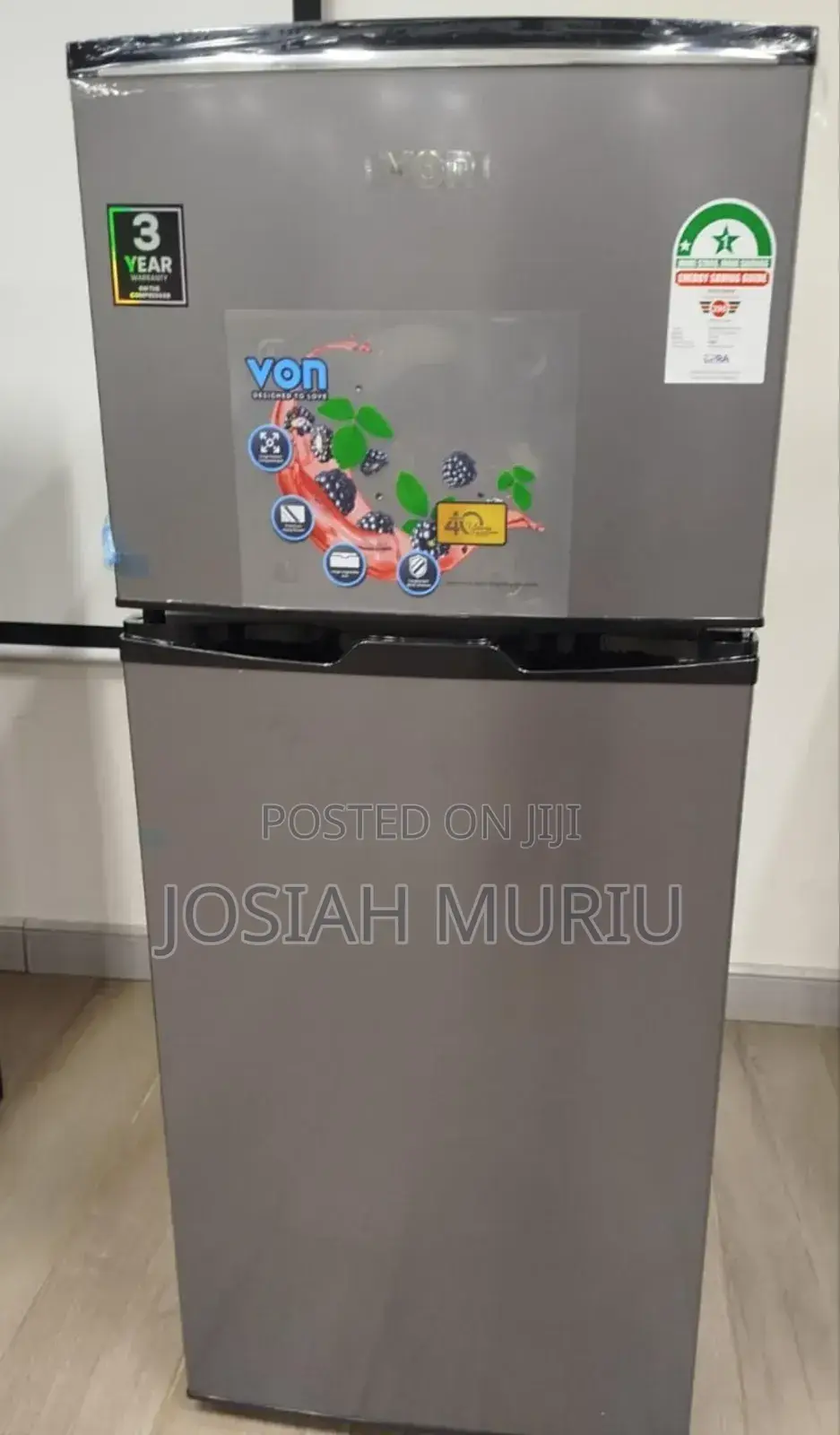 Von 175l Double Door Refrigerator