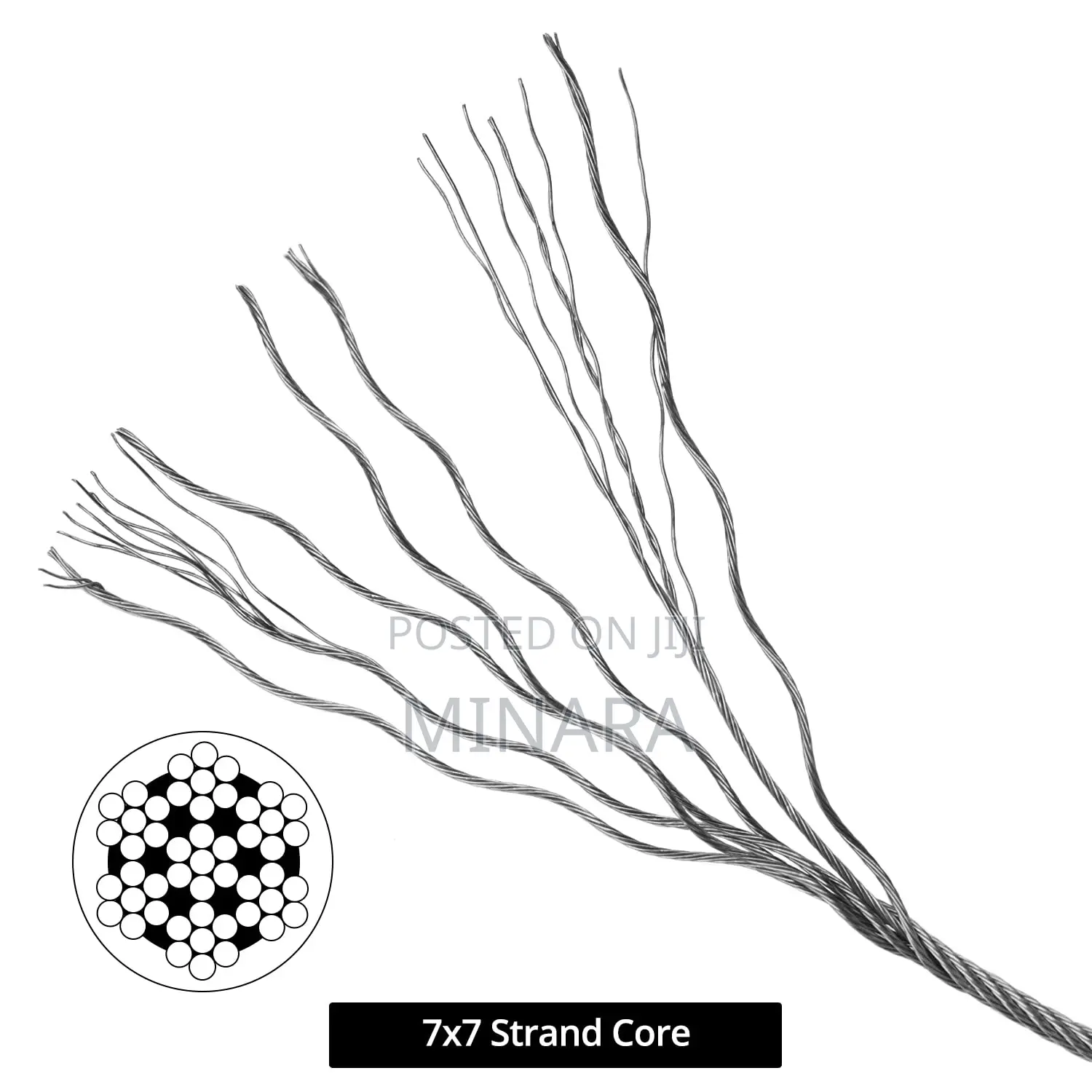 3mm, Wire Rope 100m Roll, Flexible Galvanized Heavy Duty Steel Cable