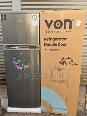 Von VRT-181drax Double Door Fridge 181l Refrigerator