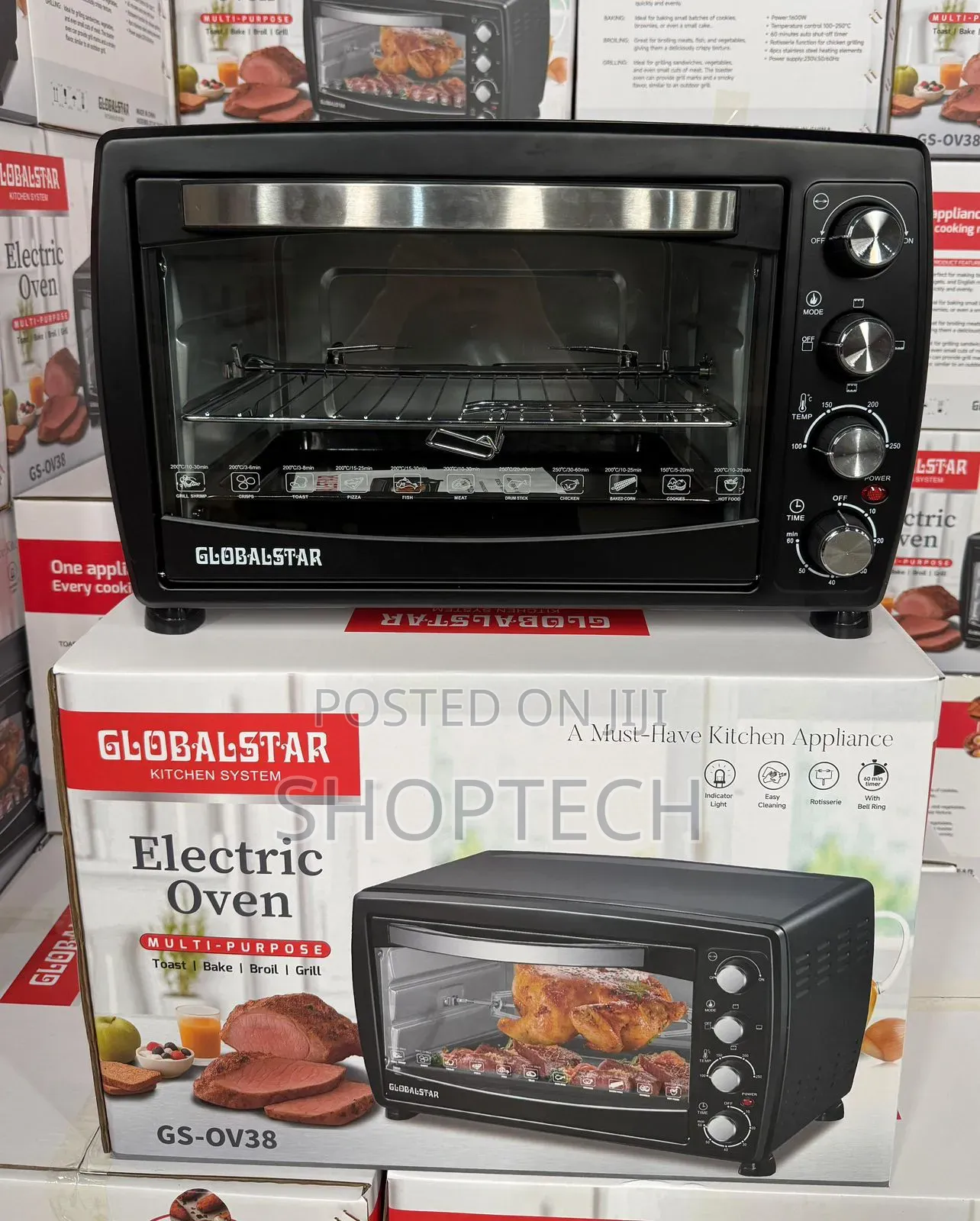38 Litres Globalstar Gs-Ov38. 38l Electric Oven With No Hot Plates.