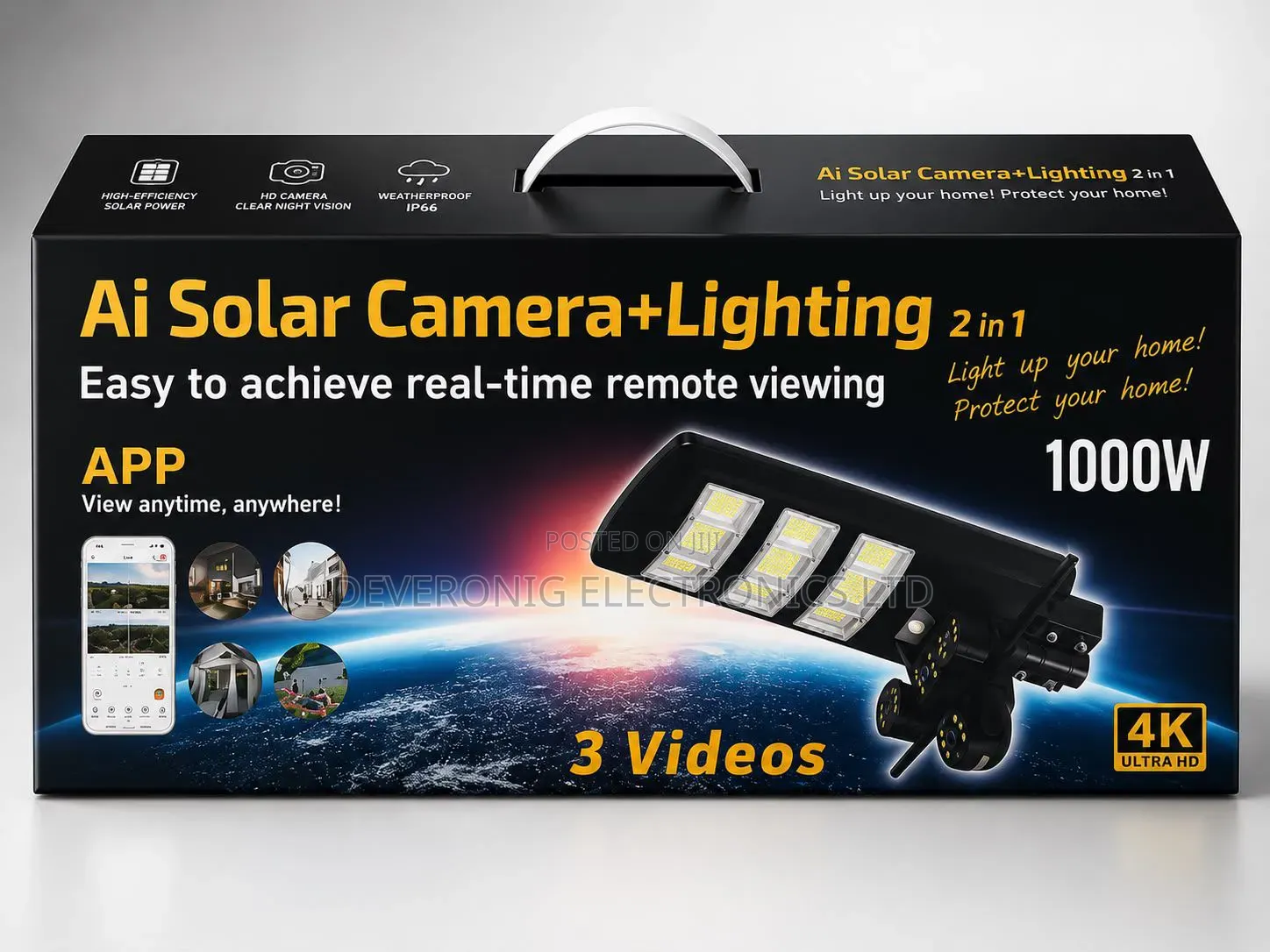 *Solar Camera +Lighting* *With 4g Sim Card and Triple Lens*