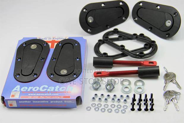 Flush Mount Bonnet Pin Kit With Black Latches For Asecure Racing Look