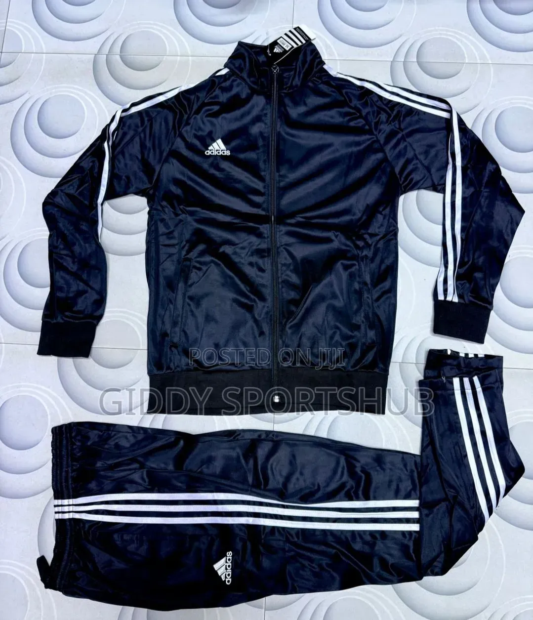 Dark Blue With White Lines Tracksuit