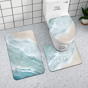 3pc Toilet Bath Mat Set | Bathroom