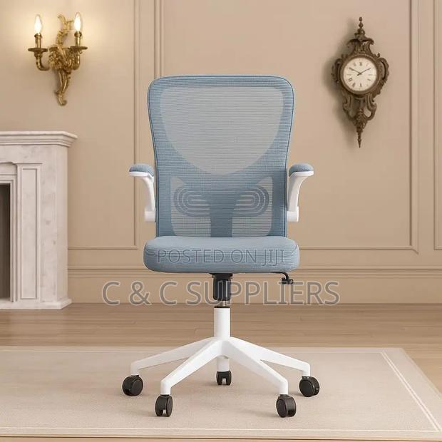 White Mid Back Mesh Chair - main view
