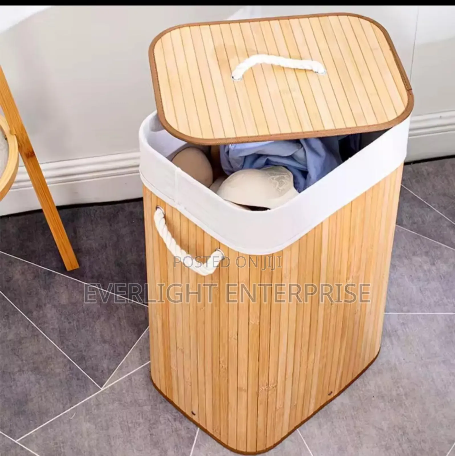 Foldable Large Capacity Wooden Laundry Basket