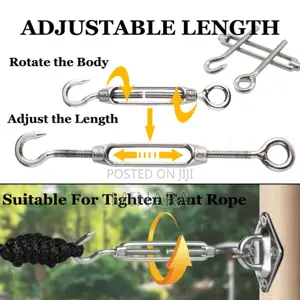 M14, Turnbuckle Wire Rope Tensioner, Hook and Eye Type