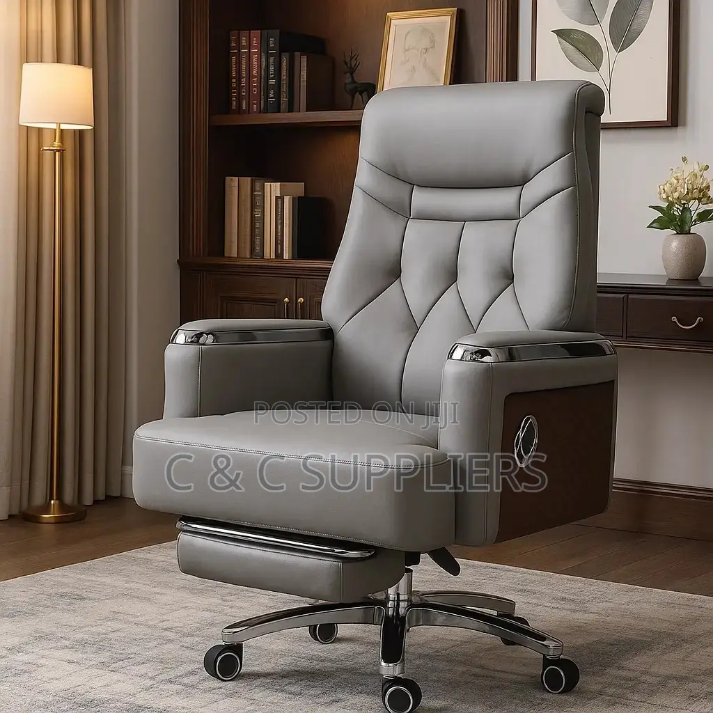 Gray Director's Leather Executive Seat.