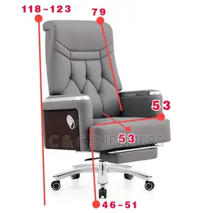 Gray Director's Leather Executive Seat.