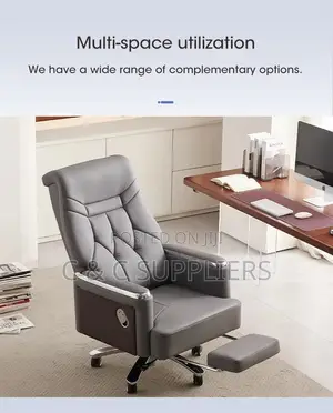 Gray Director's Leather Executive Seat.
