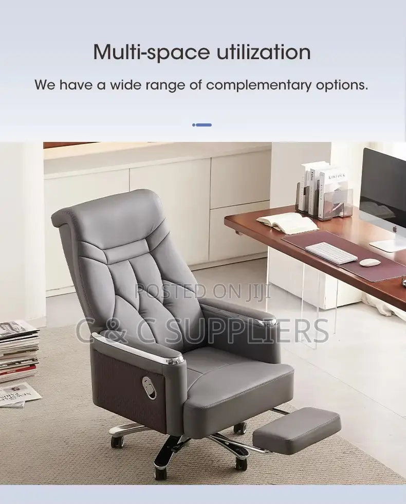 Gray Director's Leather Executive Seat.