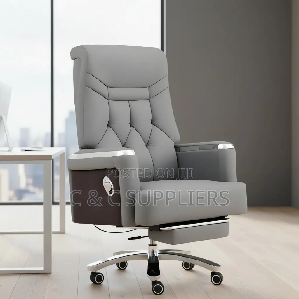 Gray Director's Leather Executive Seat.