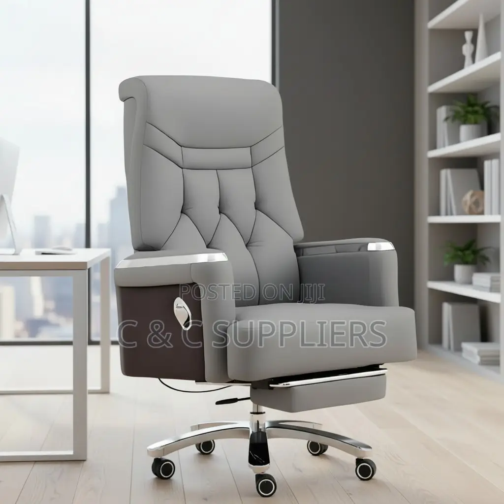 Gray Director's Leather Executive Seat.