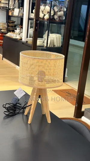 Wooden Rattan Table Lamp