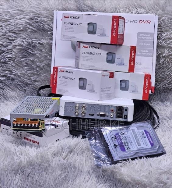 4 Camera CCTV Kit Hikvision With DVR Hard Drive for Home Security