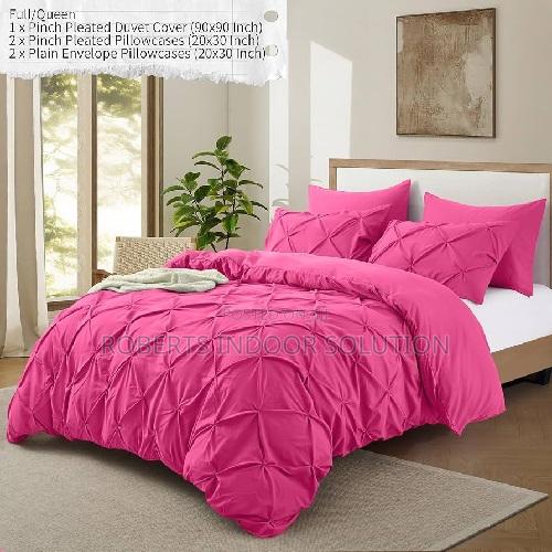 Microfiber Pinch Pleat Cross Pintuck Duvet Set