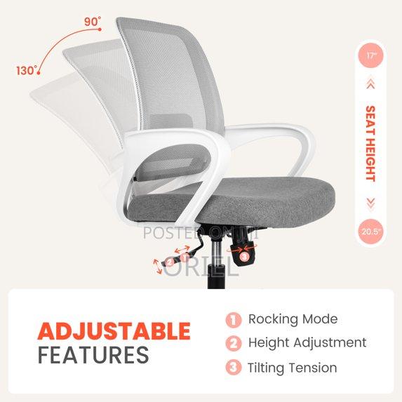 Office Chair : Mesh Gray Backrest Office Chair - thumbnail 4