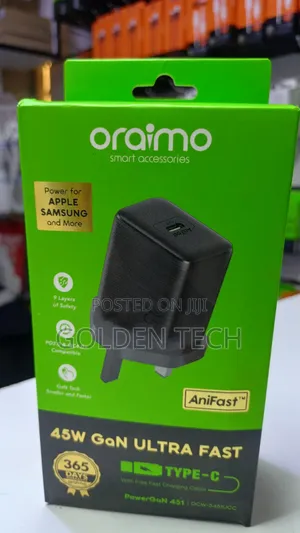 Oraimo Powergan 451 45w Gan Fast Charger Usb-C Pd Wall Charger