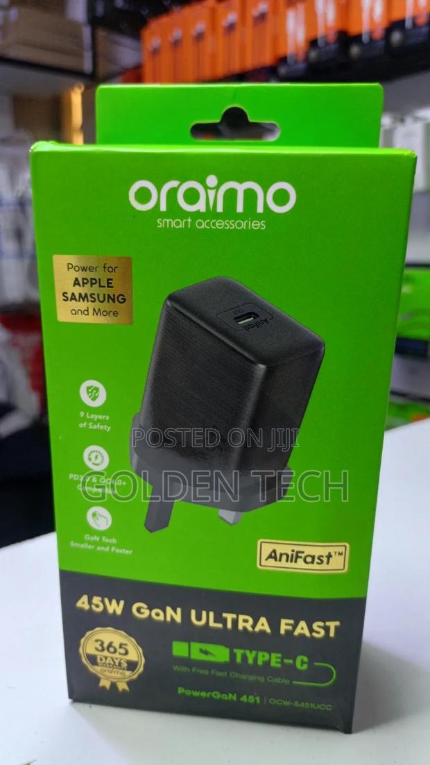 Oraimo 45w Gan Ultra Fast Charger Type-C Pd Super Charging Adapter