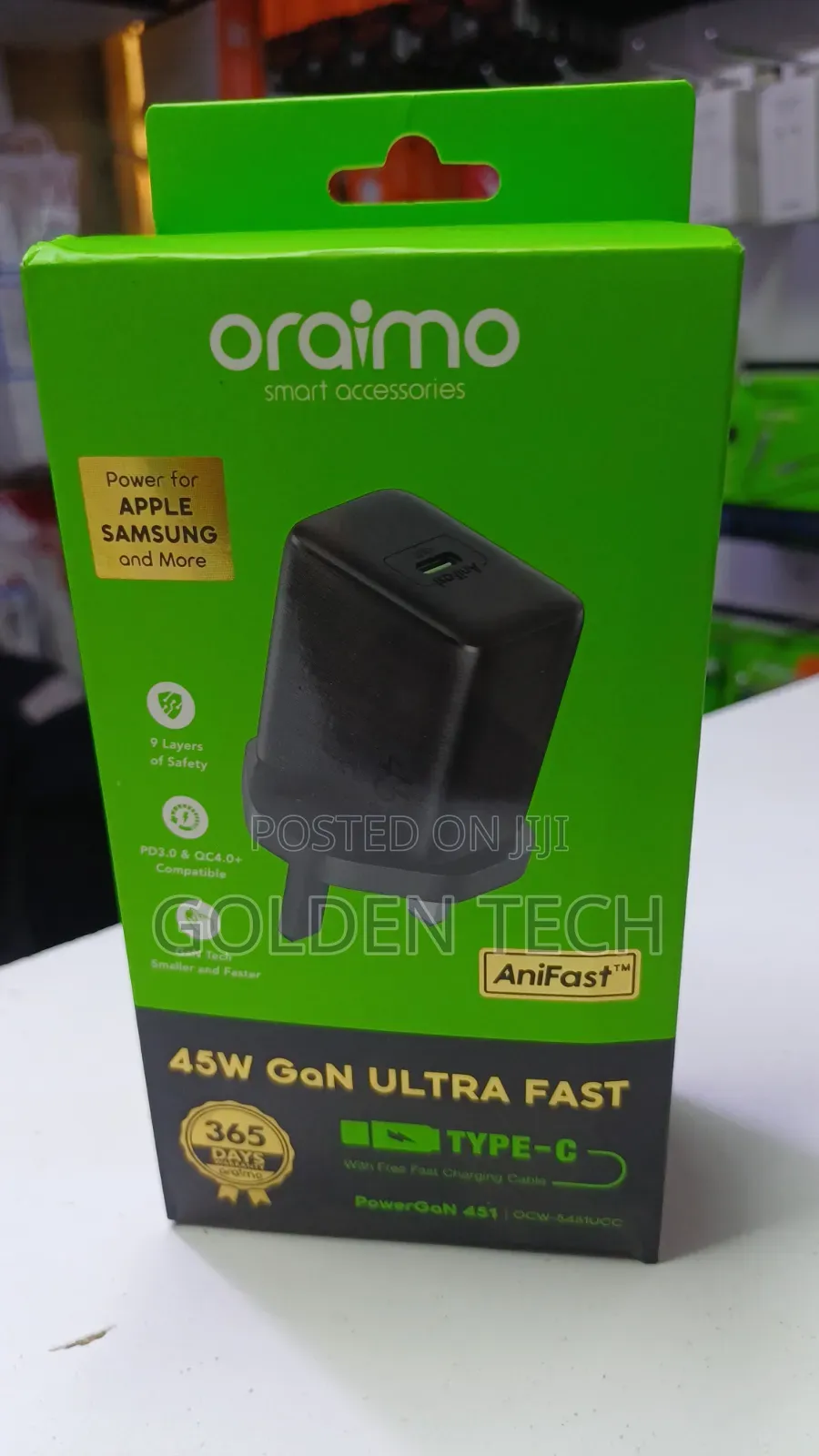 Oraimo 45w Gan Ultra Fast Charger Type-C Pd Super Charging Adapter
