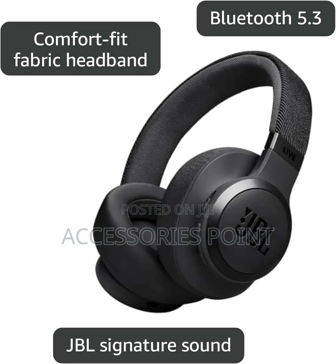 JBL Live 770nc Original Headphones, Anc, 65hrs Play, Blue/Black