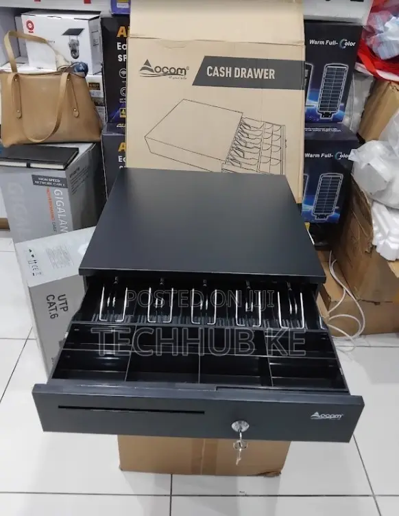 Metal Cash Register Drawer Lockable Money Tray for Business