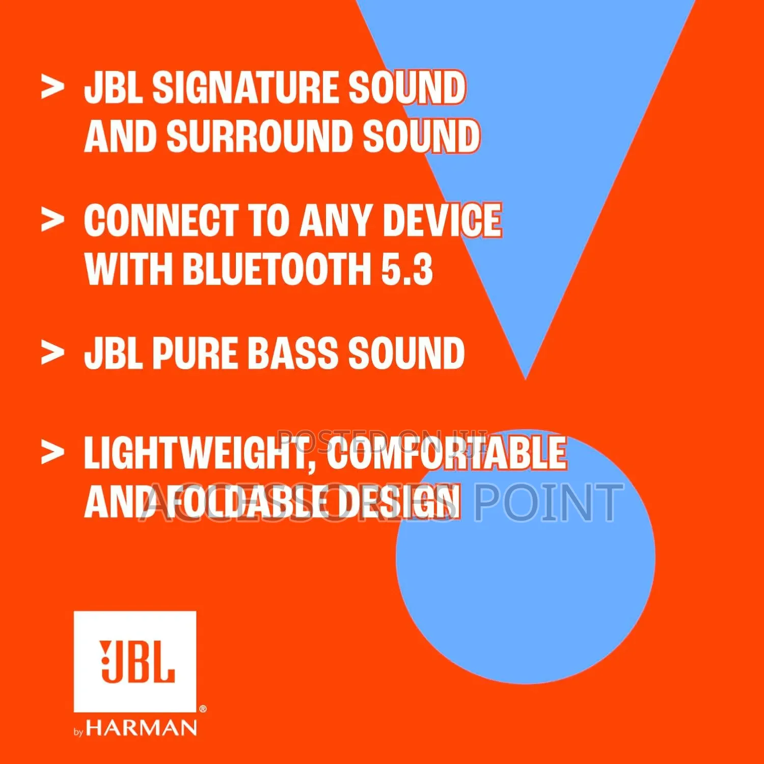 JBL Live 670nc Original Noise Cancelling Headphones Black/Blue