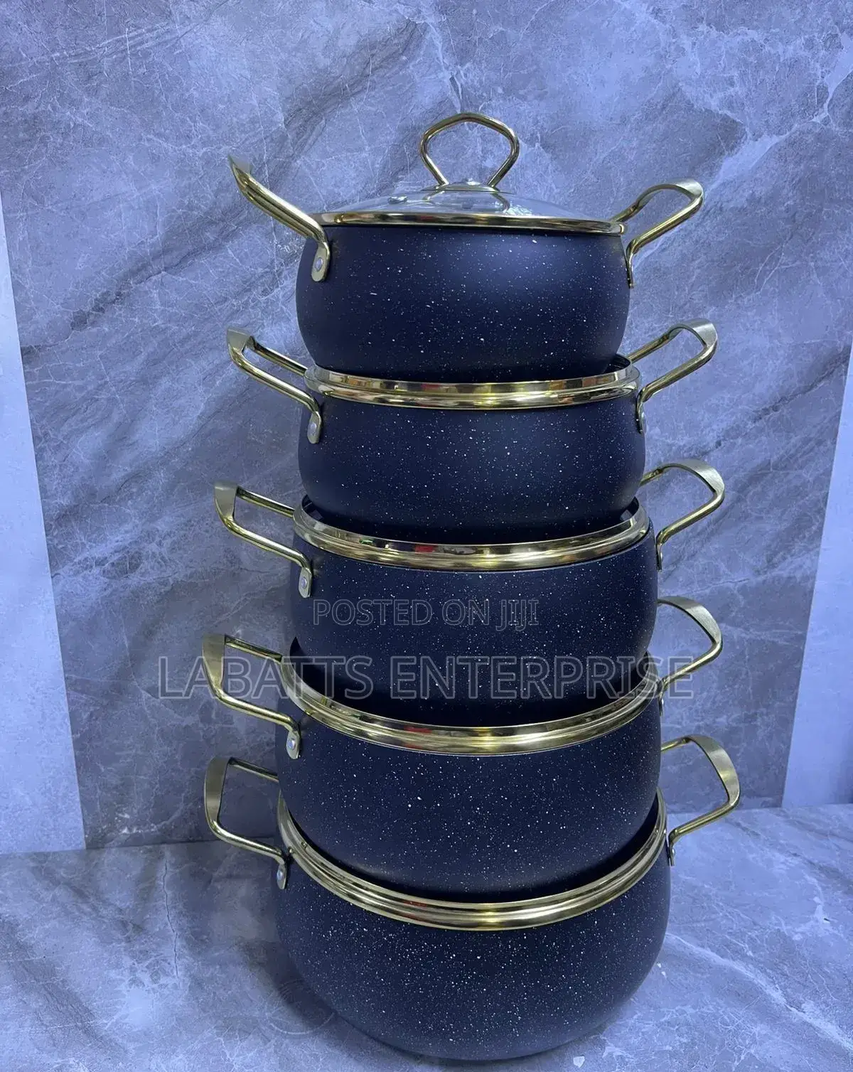 10pcs Amber Granite Cookware Set