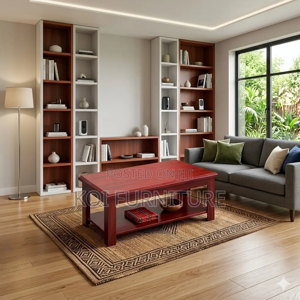Coffee Table; Mahogany Executive Living Room Office Coffee Table