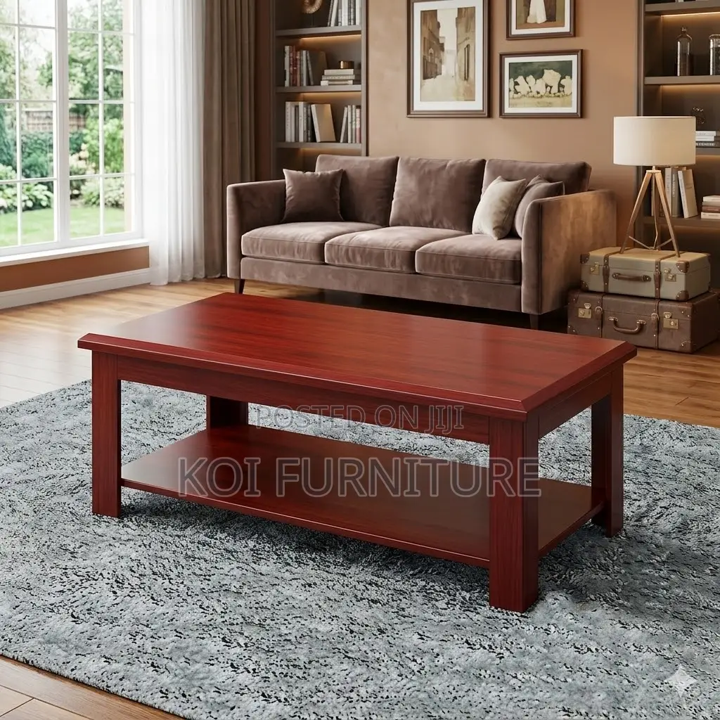 Coffee Table; Mahogany Executive Living Room Office Coffee Table