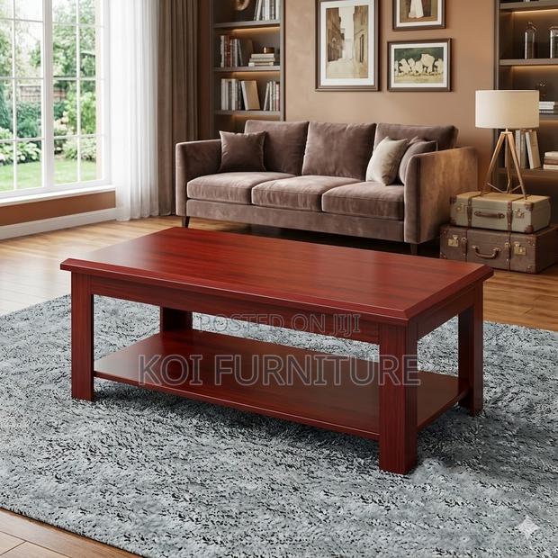 Coffee Table; Mahogany Executive Living Room Office Coffee Table - thumbnail 4