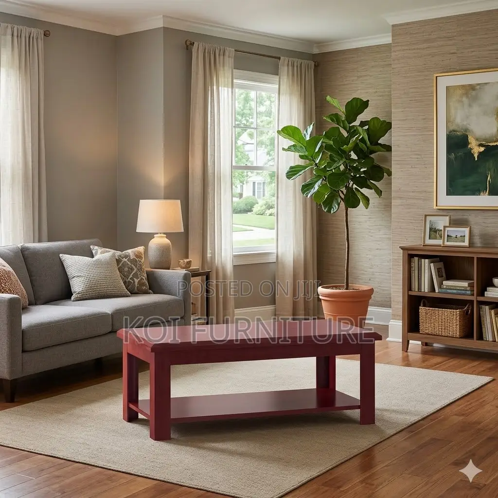 Coffee Table; Mahogany Executive Living Room Office Coffee Table