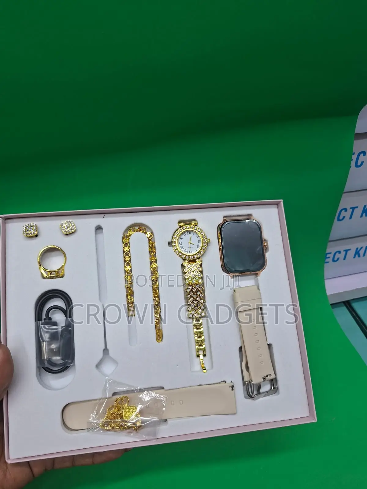 A58 Plus Smartwatch 8 in 1 Gift Set With Jewelry and Watch