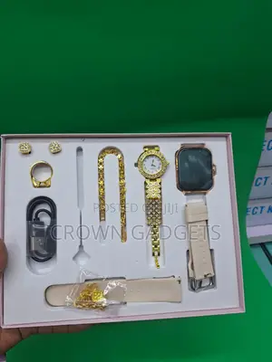 A58 Plus 8 in 1 Smart Watch Set With Necklace and Bracelet