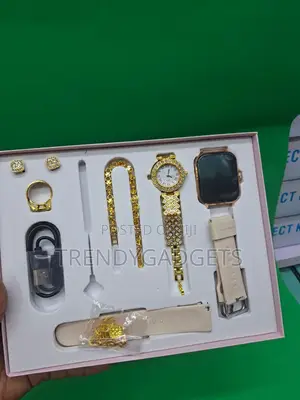 A58 Plus 8 in 1 Smart Watch Set With Necklace and Bracelet