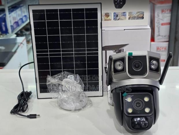 Dual Lens Solar Powered Wifi Connection PTZ Camera 360°