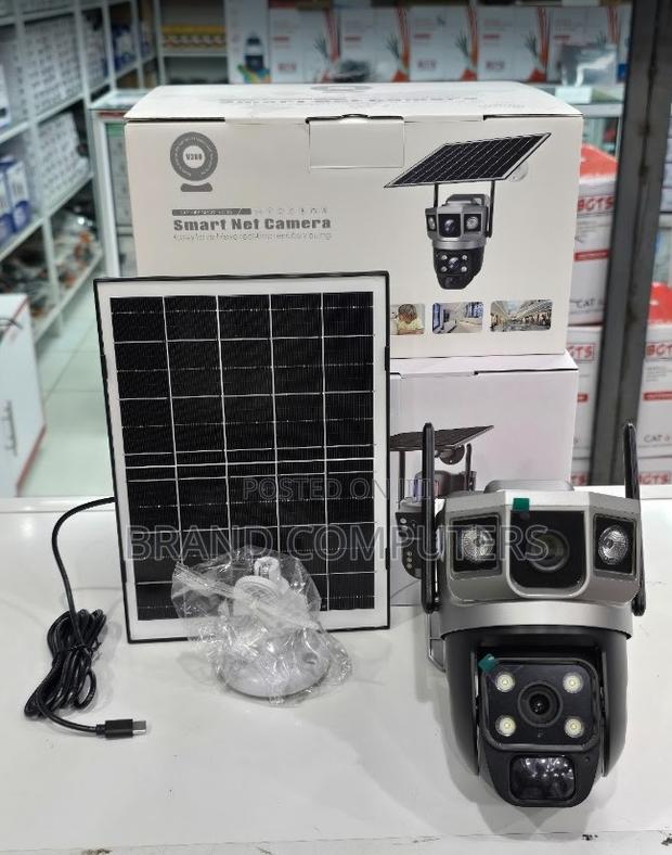 V380 Pro Outdoor Dual Lens Wifi Solar CCTV Camera With Night Vision
